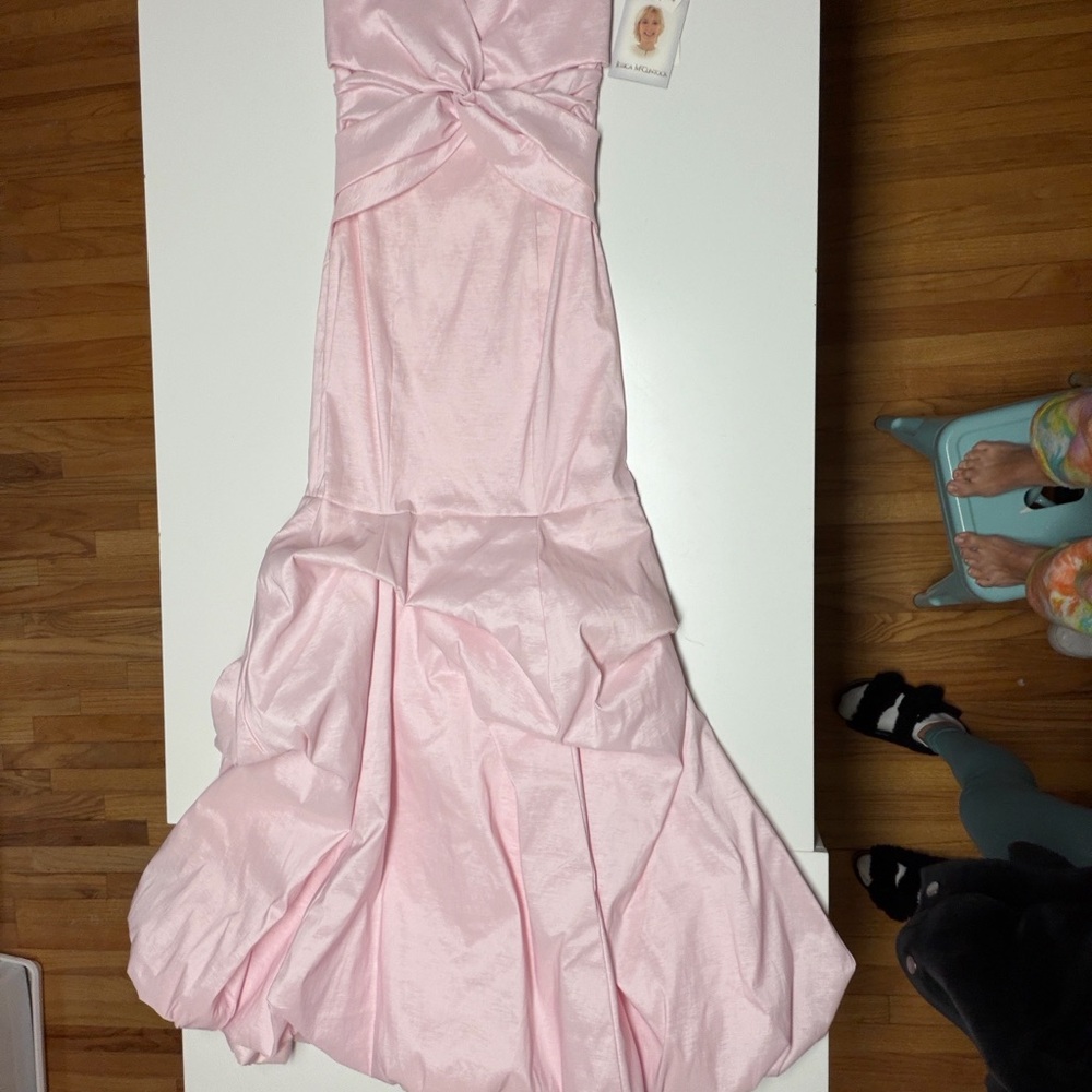 Jessica McClintock Blush Pink Satin Dress